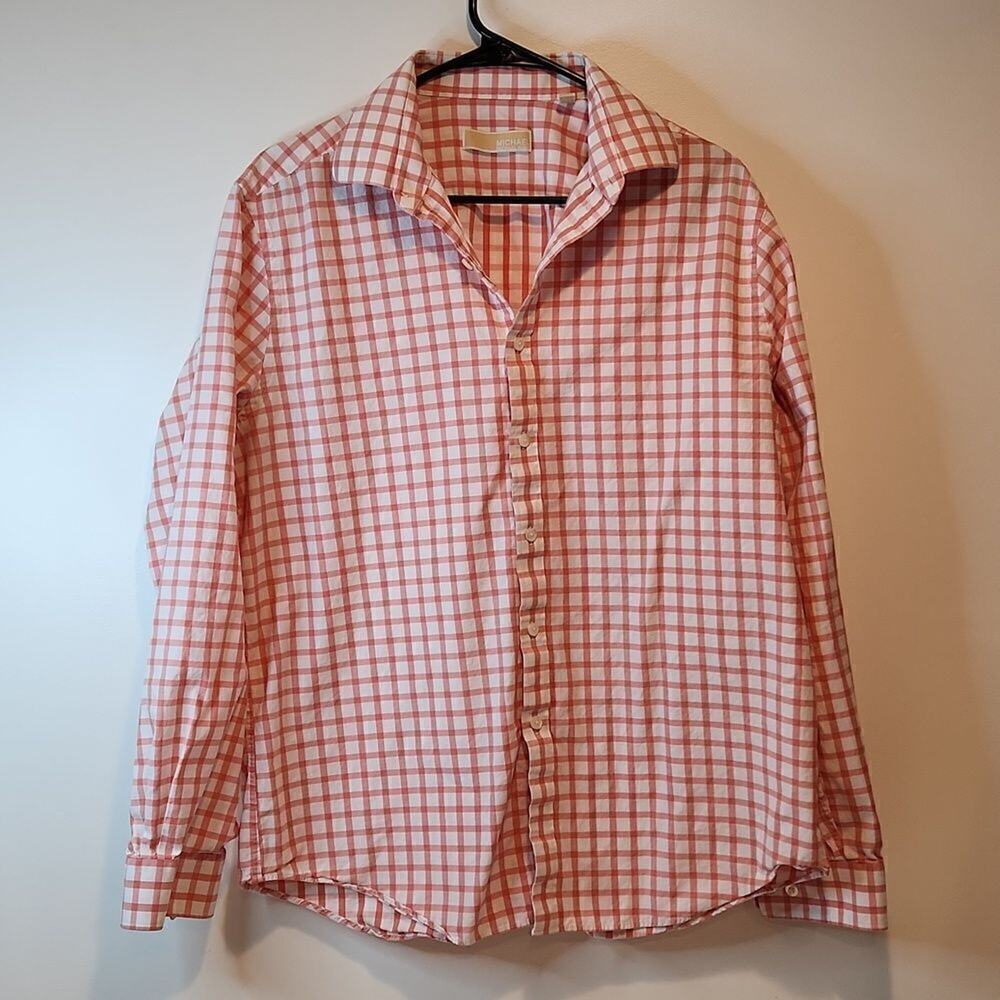 Michael Kors Button Up Collared Dress Shirt Men's Size 16 1/2 34/35 EUC NICE!